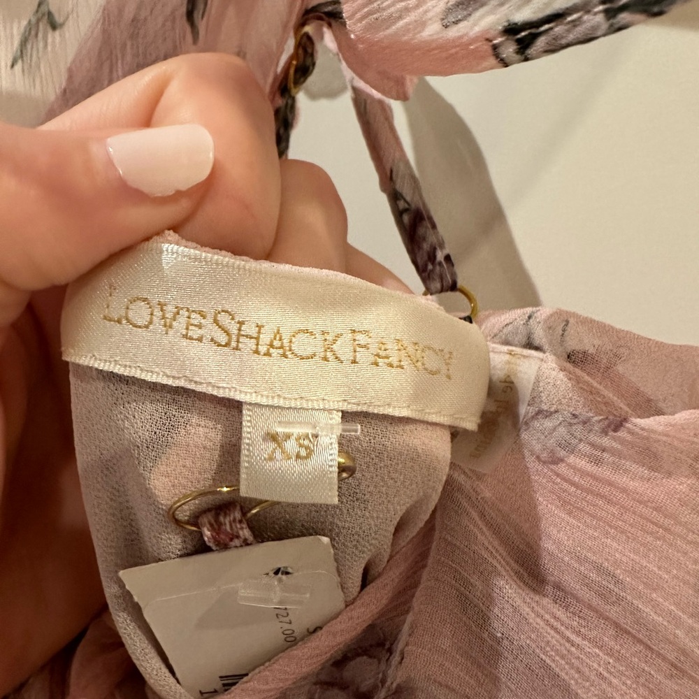 LoveShackFancy Sally Silk Dress in Pink Canopy